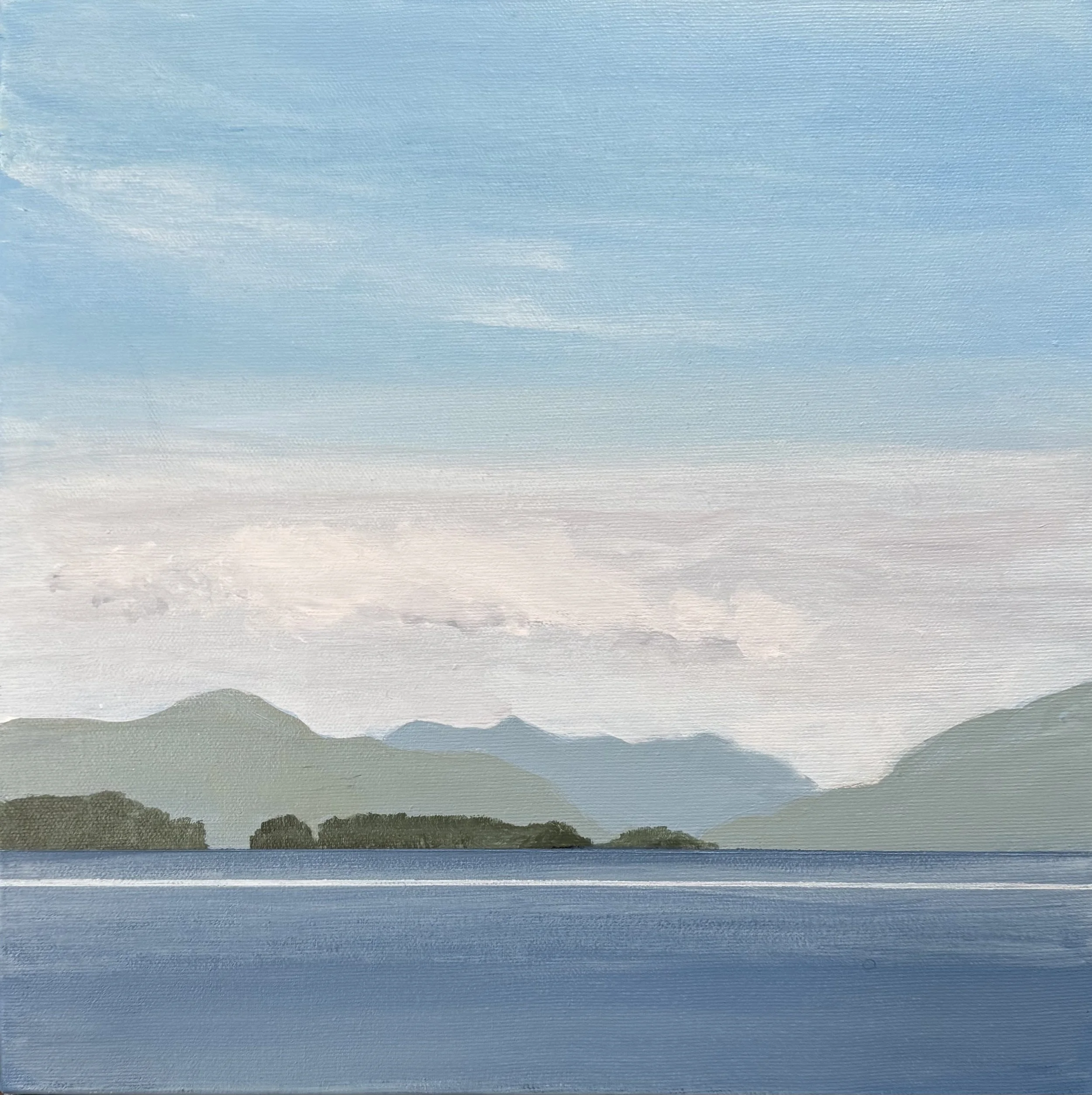 A Bit of BlueI 
Acrylic on canvas 
12” x 12"