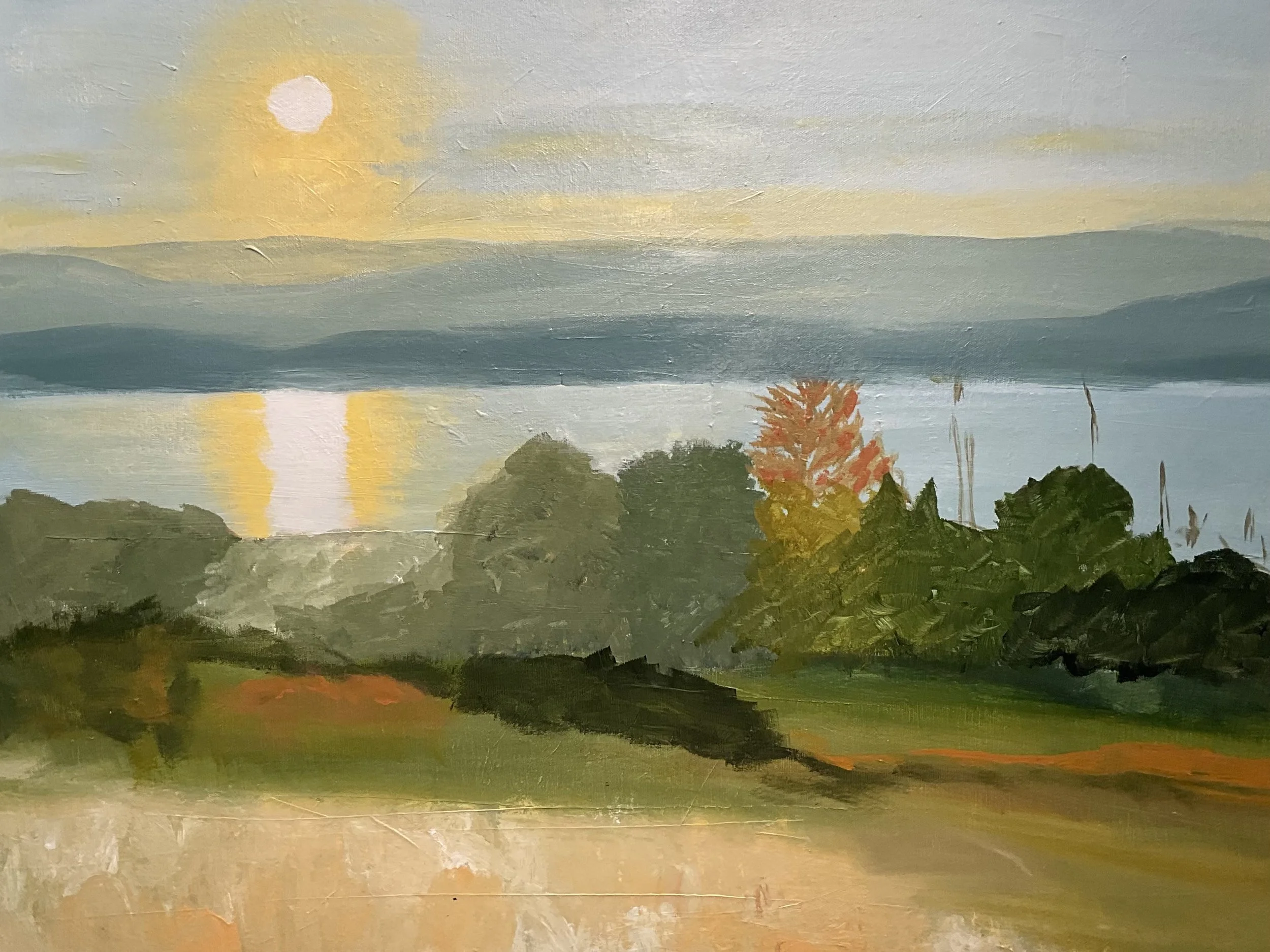 Naramata Bench (view from Poplar Grove Winery) 
Acrylic on canvas 
24” x 30"