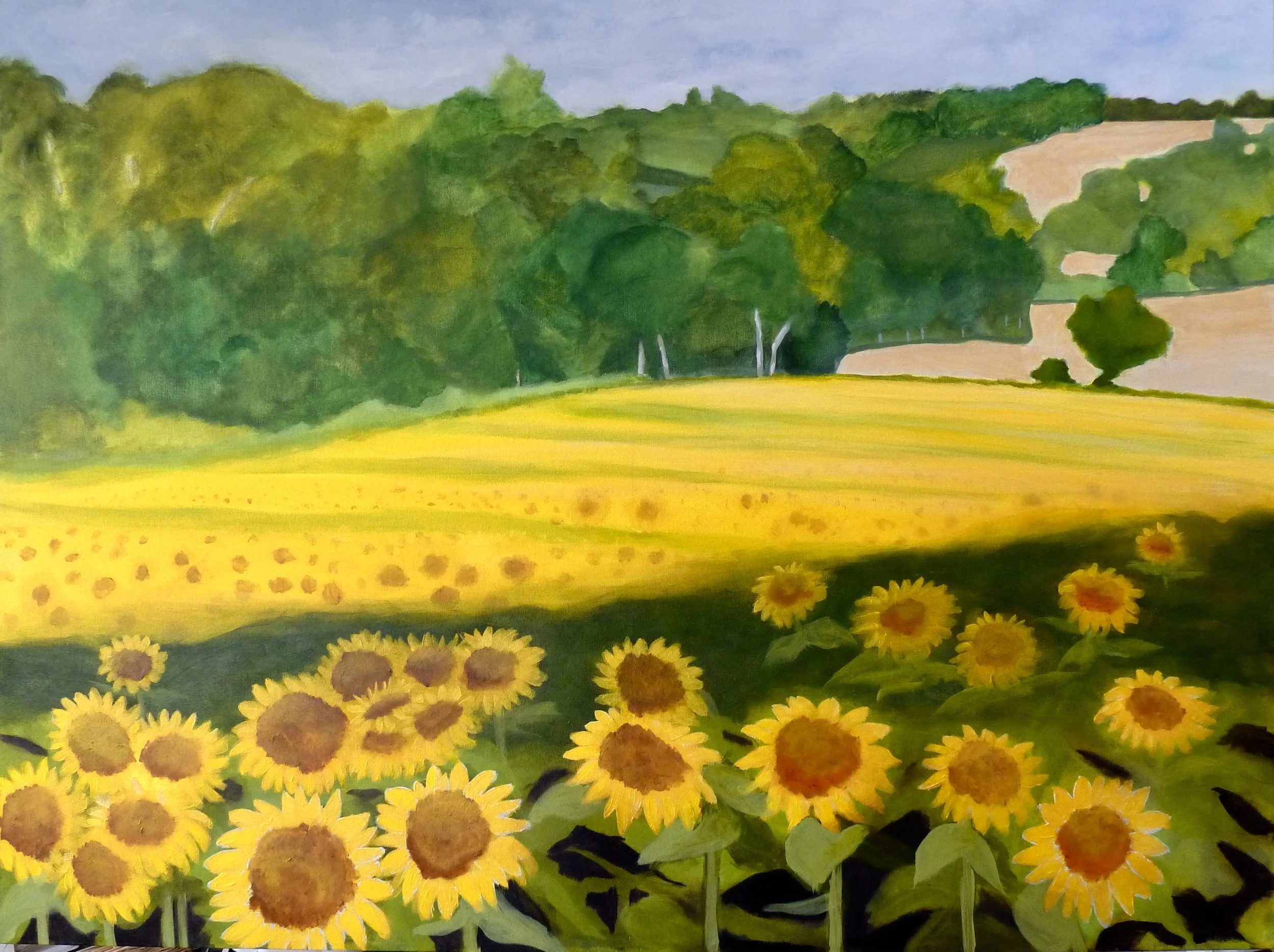 On the Road to Eymet 
Acrylic on canvas 
36” x 48"