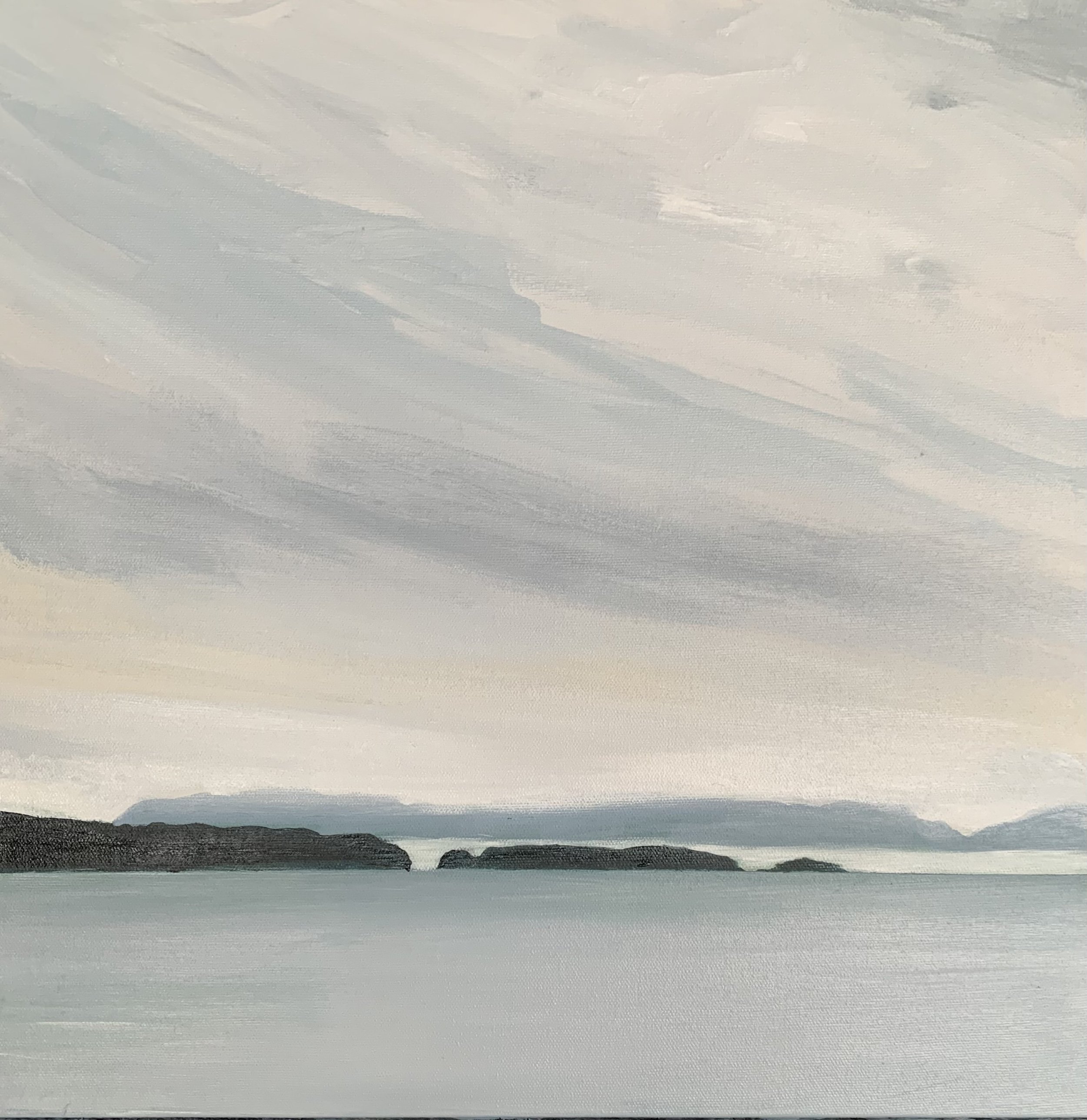 Views from Yellow Point, Vancouver Island I 
Acrylic on canvas 
12” x 12"