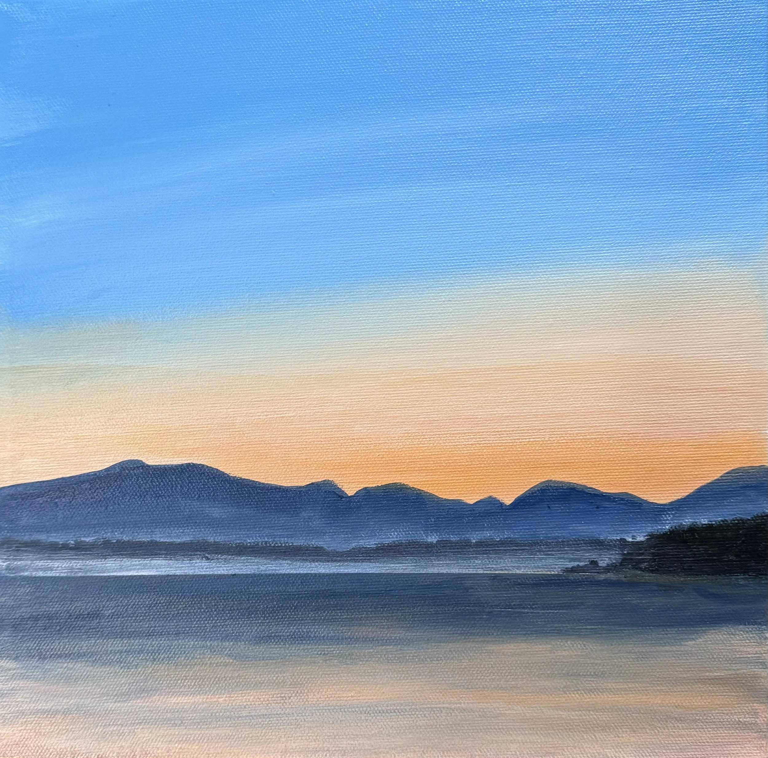 Evening at Yellow Point 
Acrylic on canvas 
10” x 10"