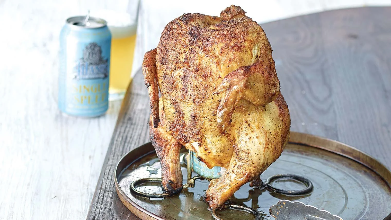 Lemon Pepper Marinated Beer Can Chicken