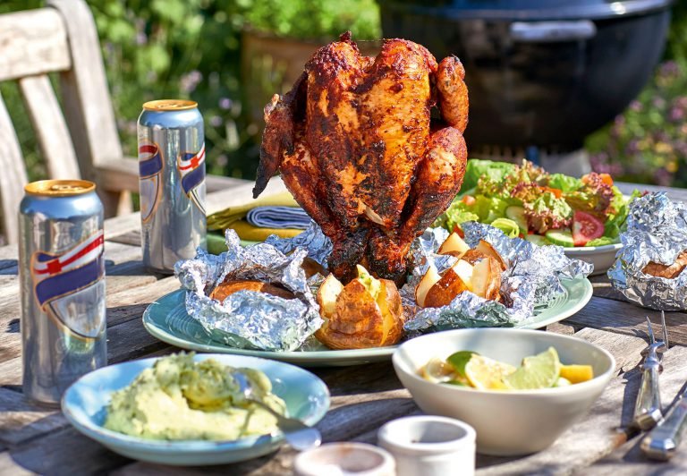 Garlic Butter Beer Can Chicken