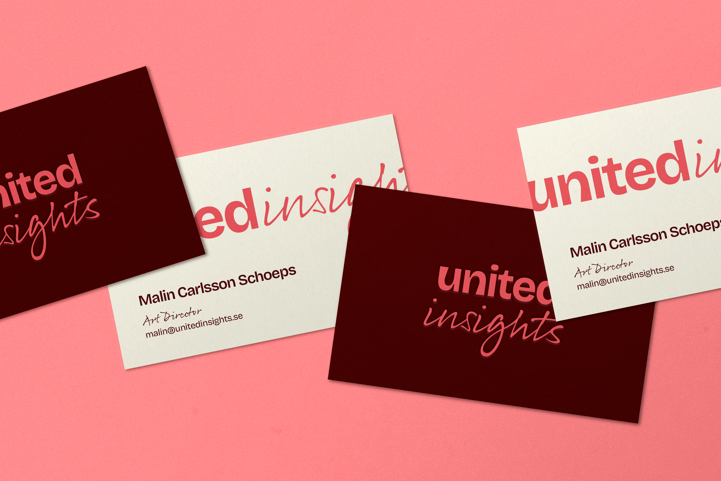 United Insights branded business cards tags