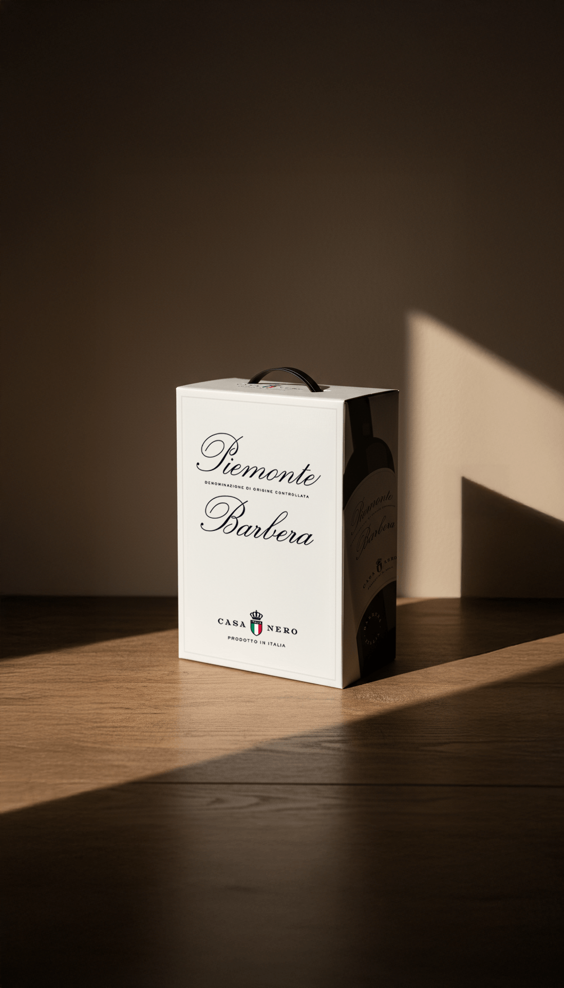 AI-generated lifestyle mockup of Casa Nero wine box