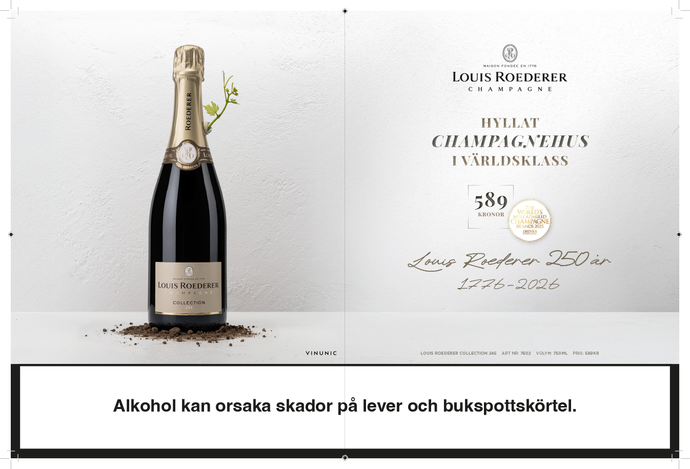 Louis Roederer Collection magazine spread, print-ready format