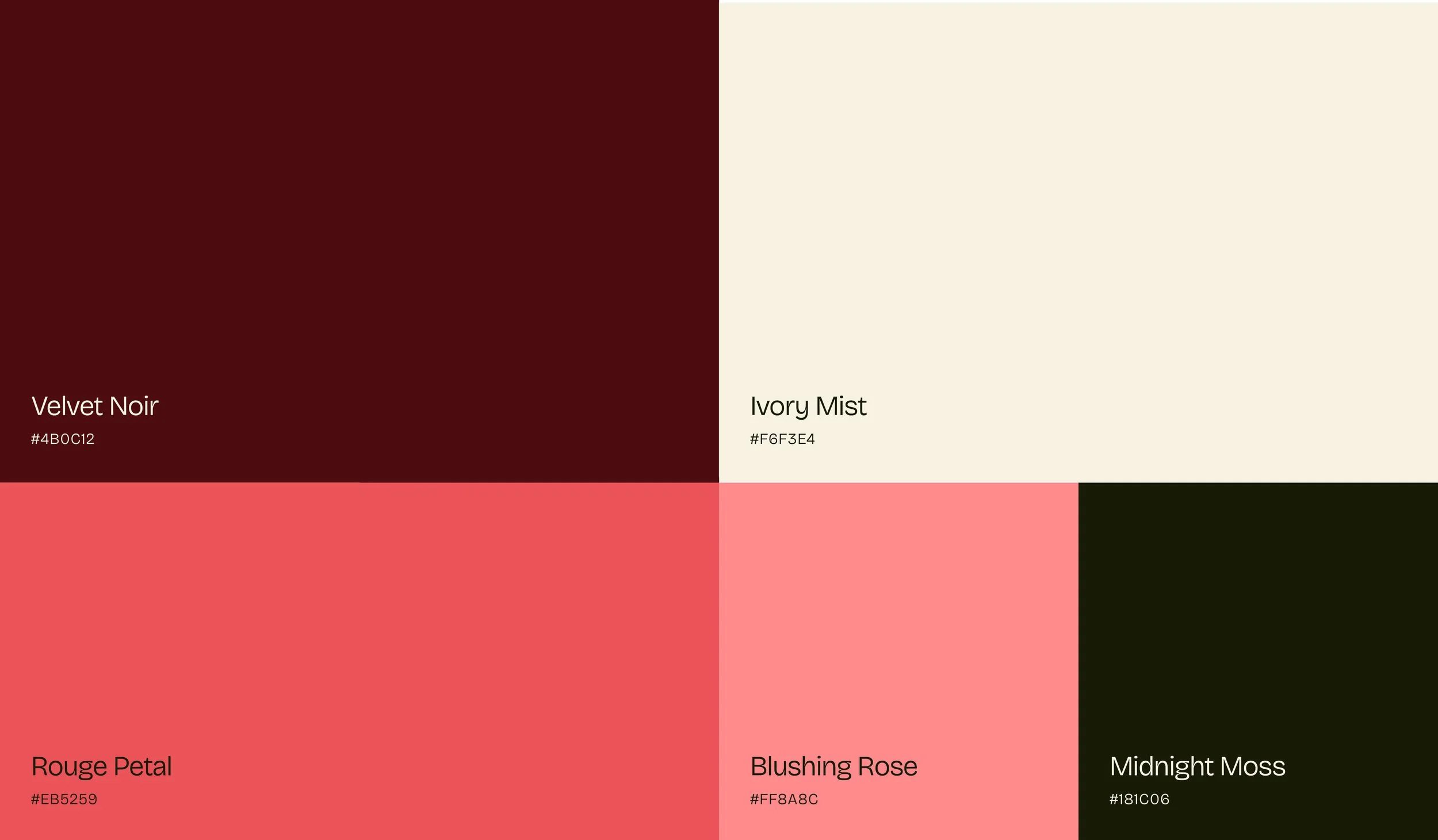 United Insights brand colour palette swatch sheet