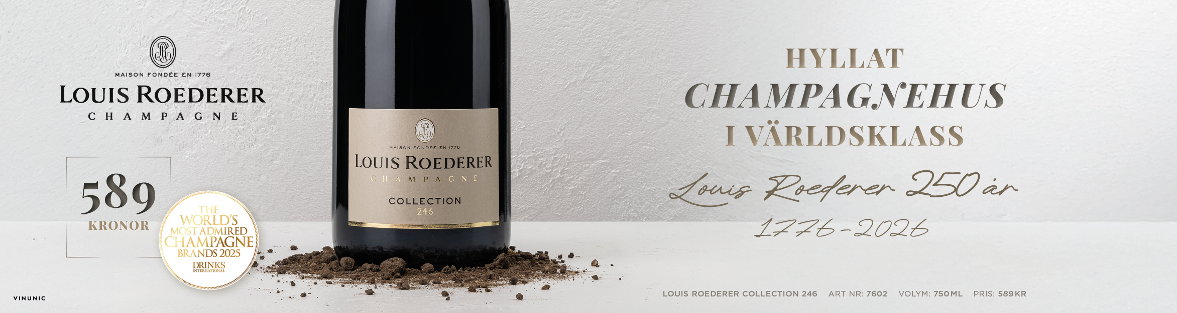 Louis Roederer Collection display banner ad, 1125x300 format