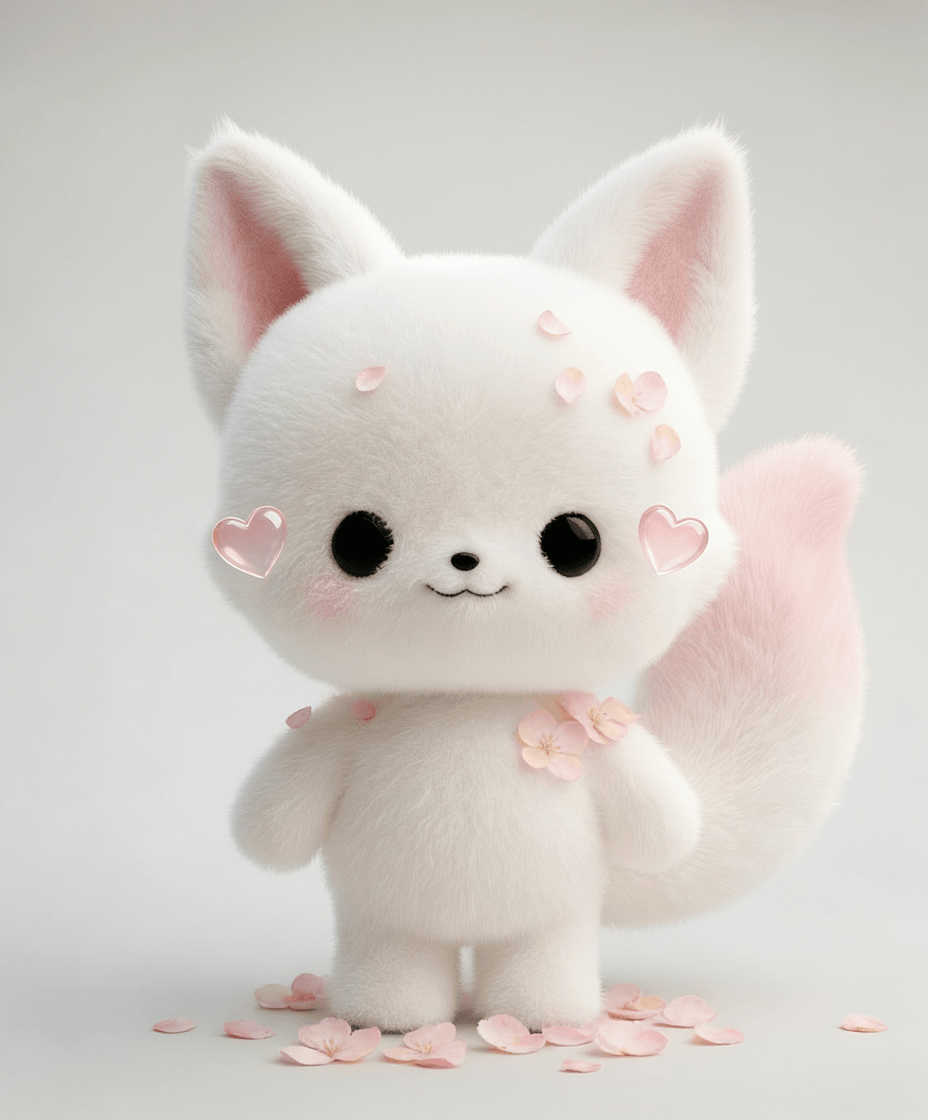 AI-generated illustration of a cute teddy bear with hearts