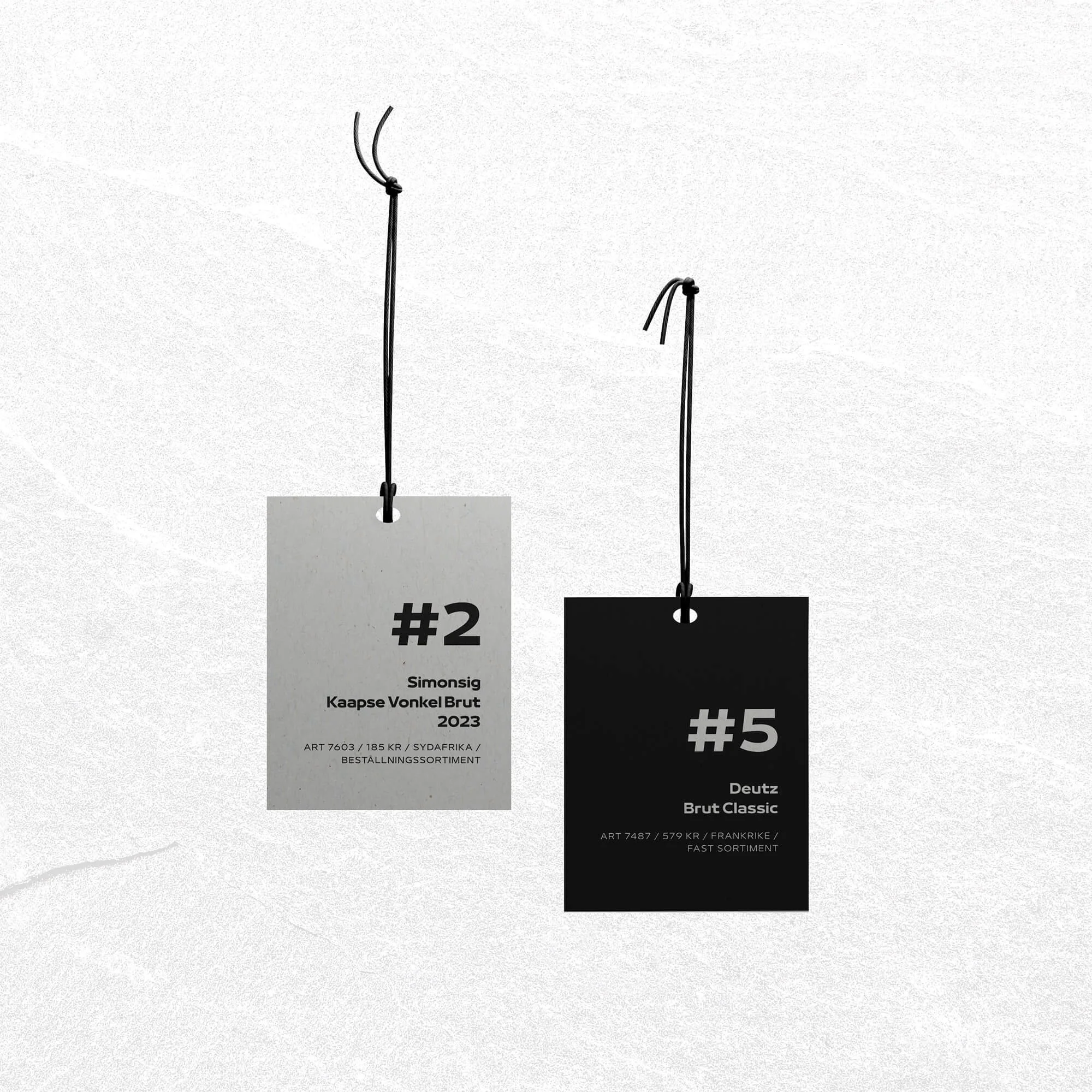 Wine tasting numbered bottle tags