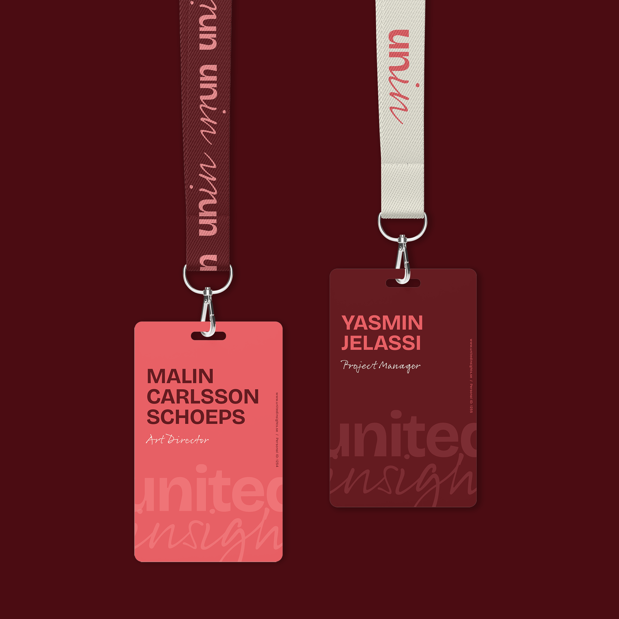 United Insights branded name tags mockup