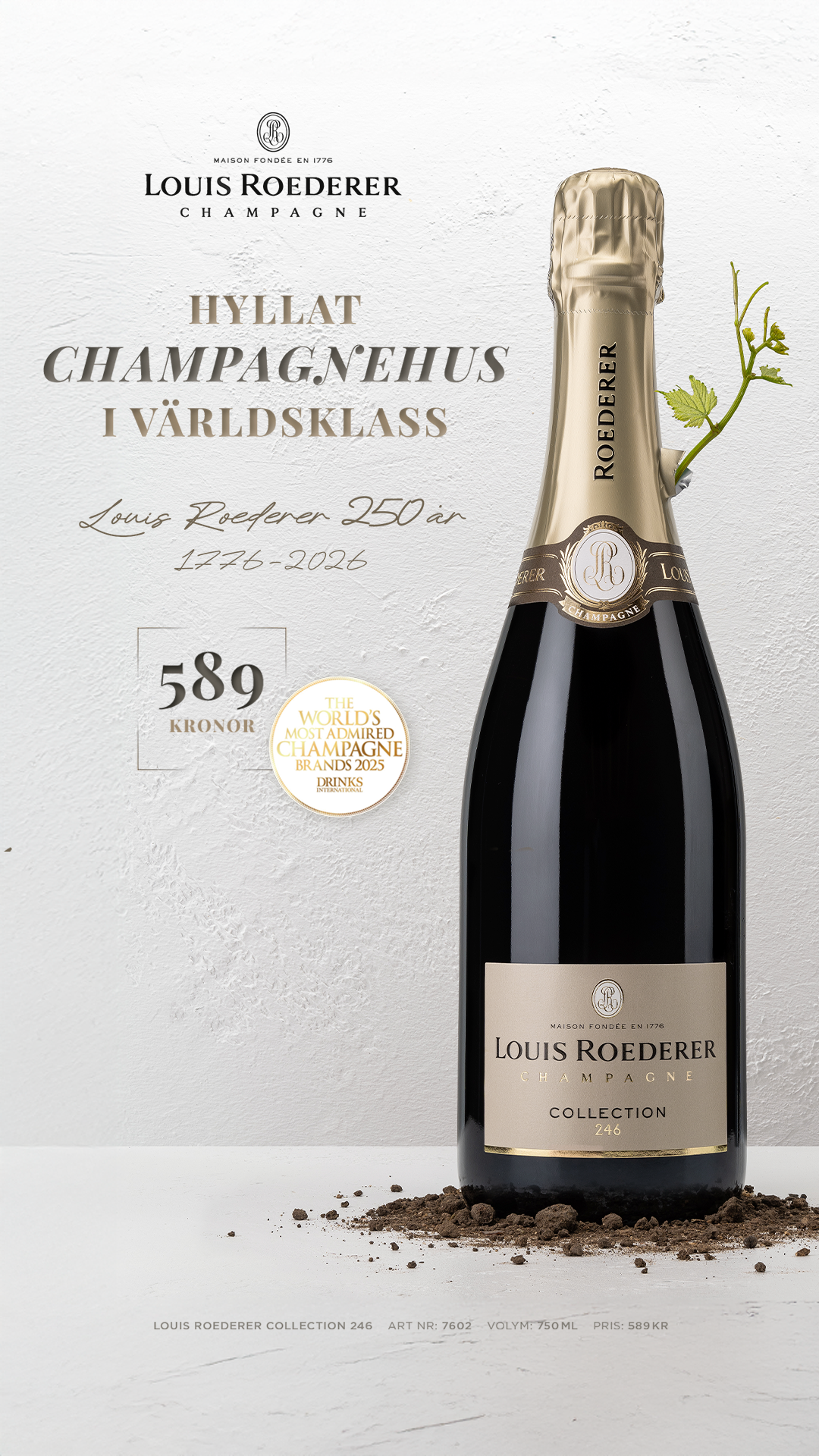Louis Roederer Collection vertical META ad, 1080x1920 format