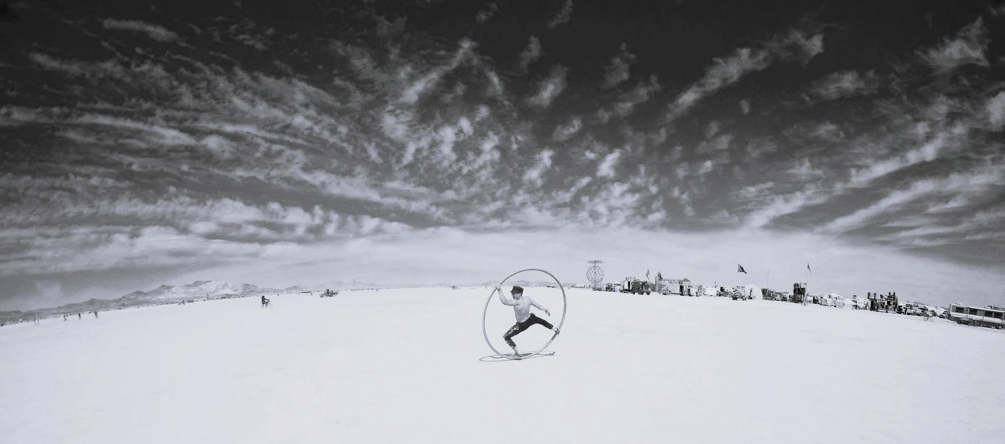 "Josh Spencer cyr wheel at Burning Man"