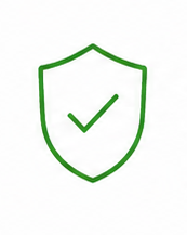 A shield icon with a check mark inside, representing security or protection.