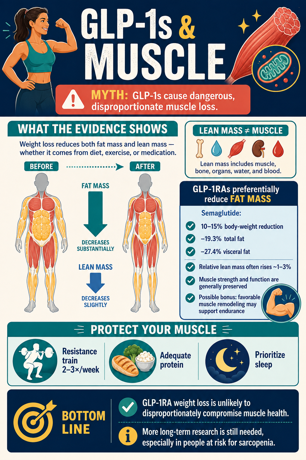 GLP-1 Receptor Agonists Increase Lean to Fat Mass Ratio