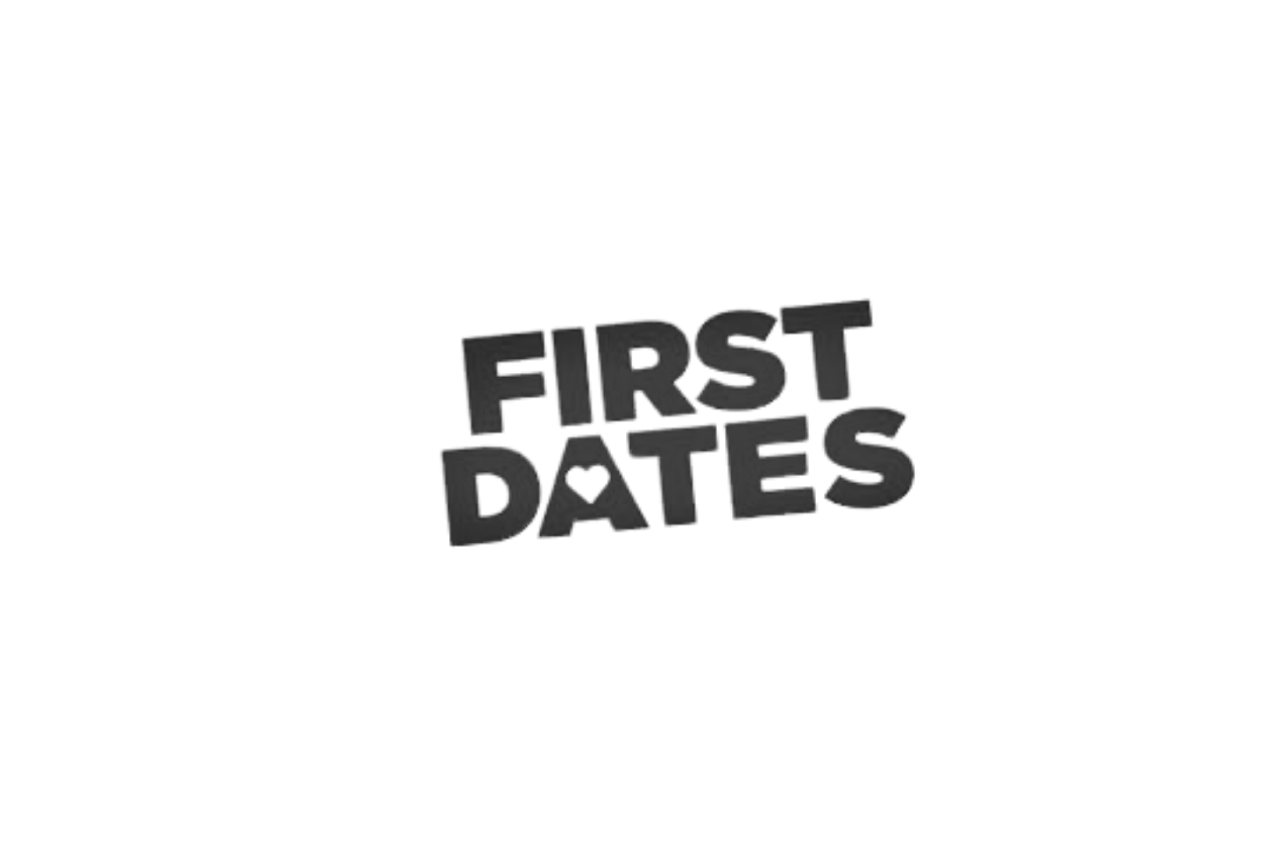 Black text on a black background that reads 'First Dates' in 3D-style letter font.