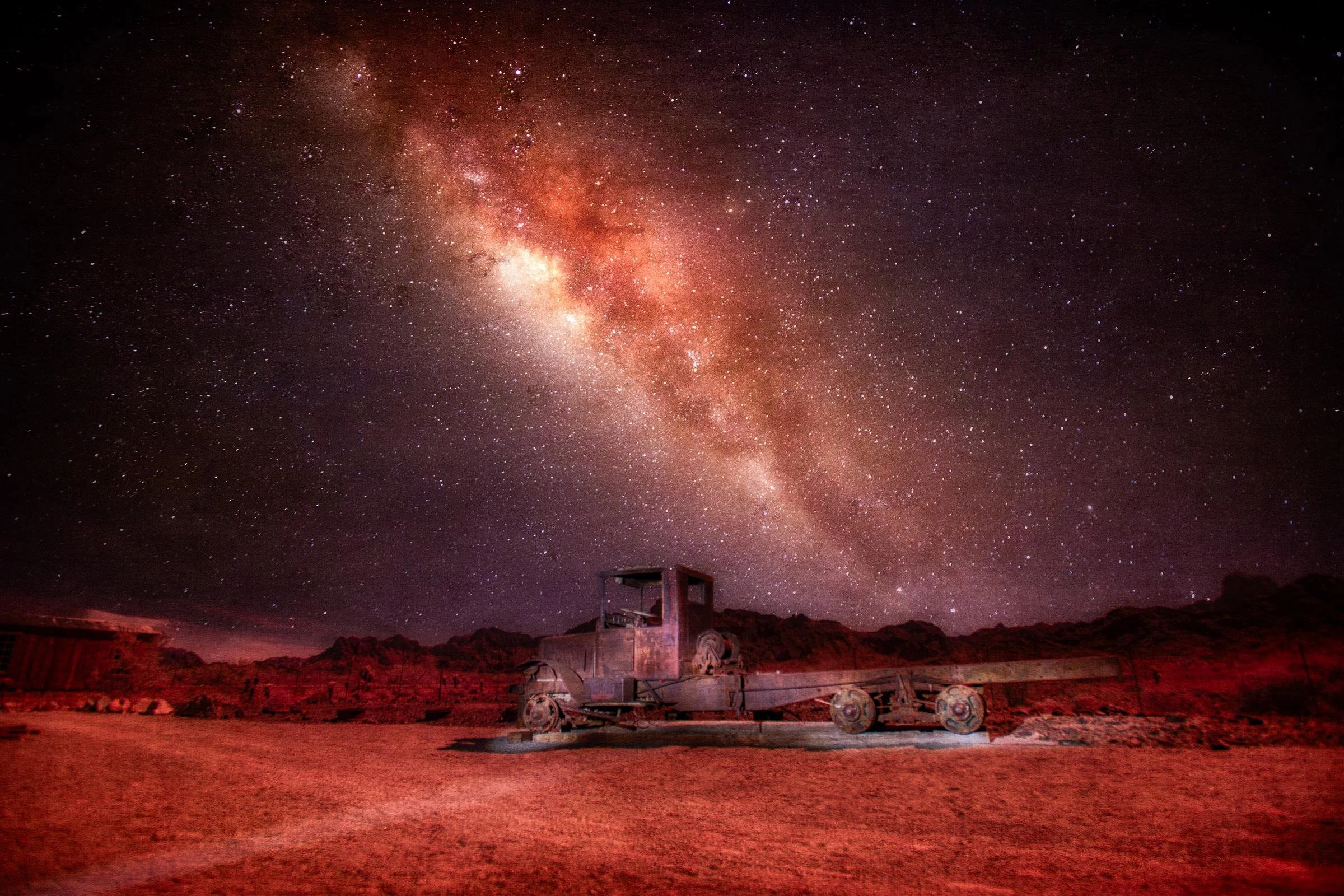 Starlit Relic in Desert Silence: A Rare Astro Moment in Full Spectrum