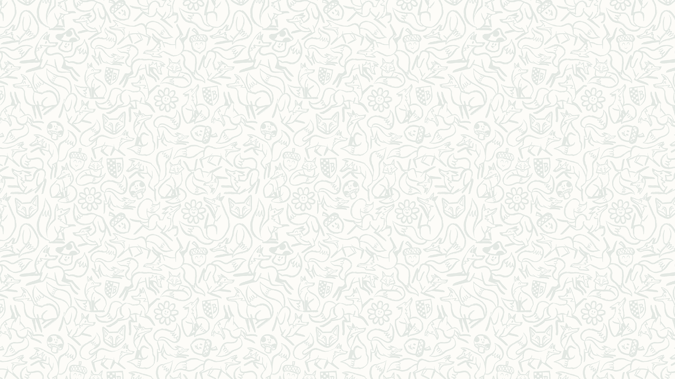 Pattern of various line drawings of animals, flowers, shields, and other symbols in a seamless design