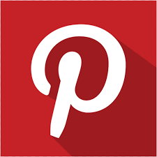 Pinterest logo with white stylized 'P' on red background