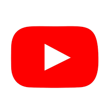 YouTube logo with red rounded rectangle and white play button in the center.