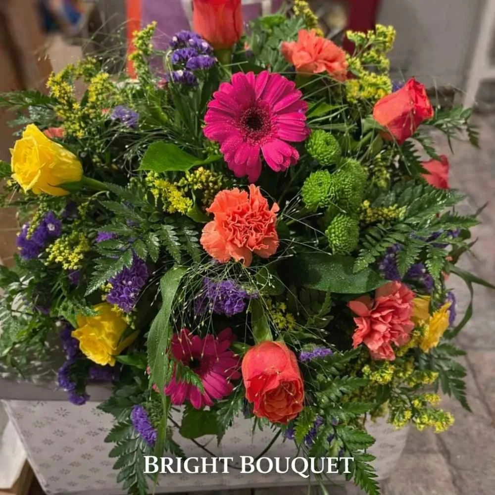 Bright bouquet of bright flowers