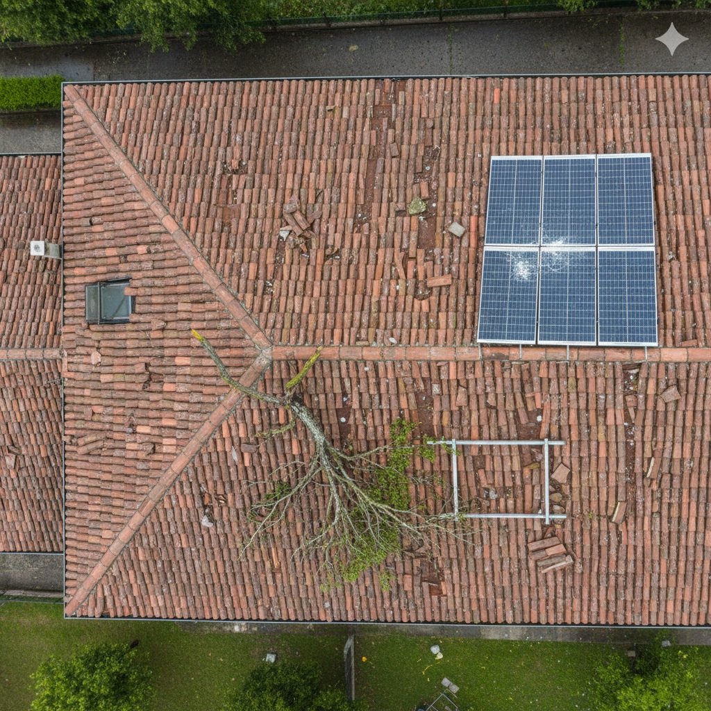 Ispezioni Drone Post-Maltempo: Verifica Danni Tetti e Pannelli