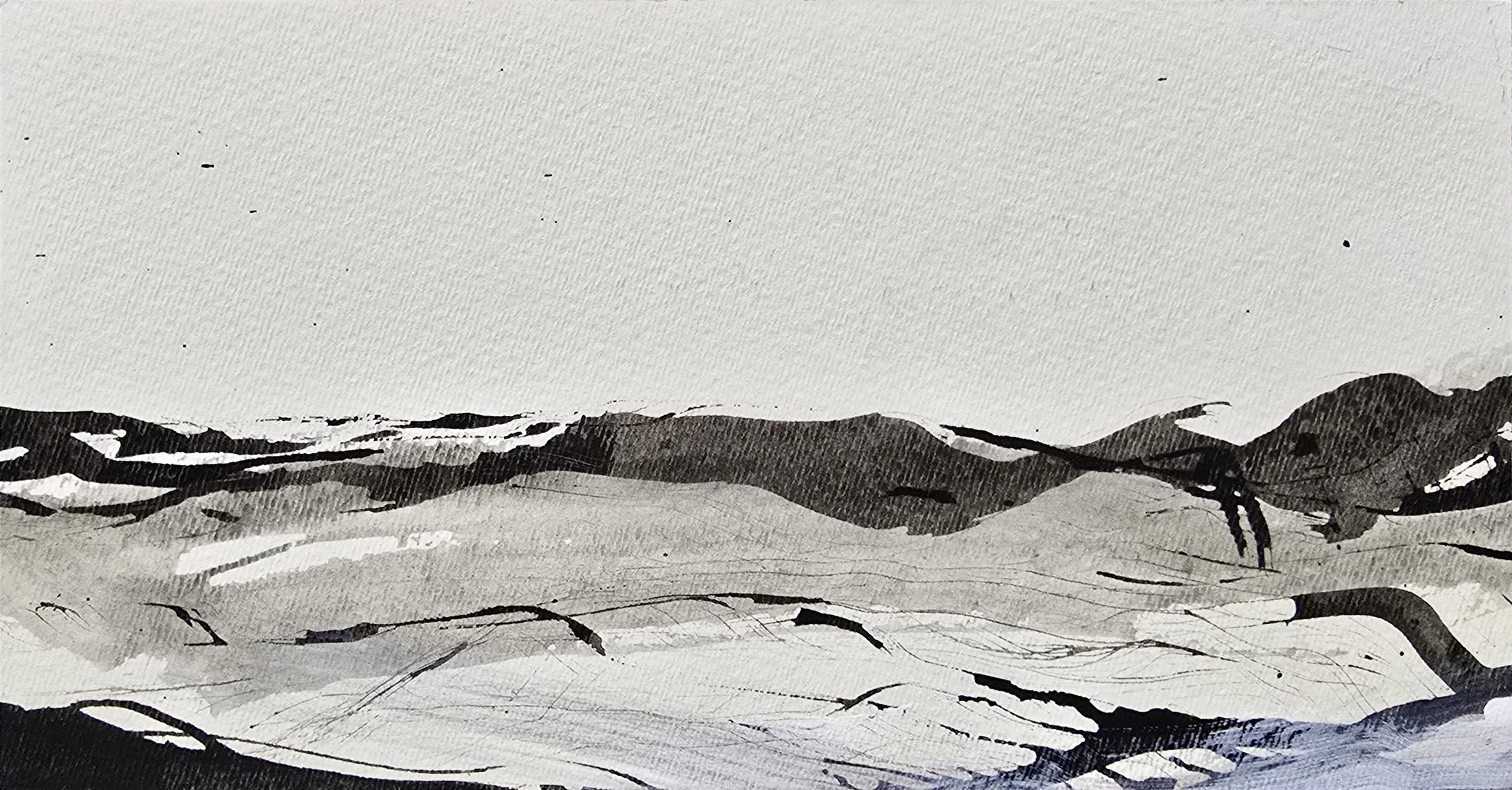 land[E]scape 4 | gemengde techniek op papier op paneel | 2026 | 19x10 cm