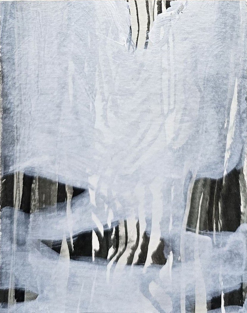 hout 4 | gemengde techniek op papier op paneel | 2025 | 8x10 cm