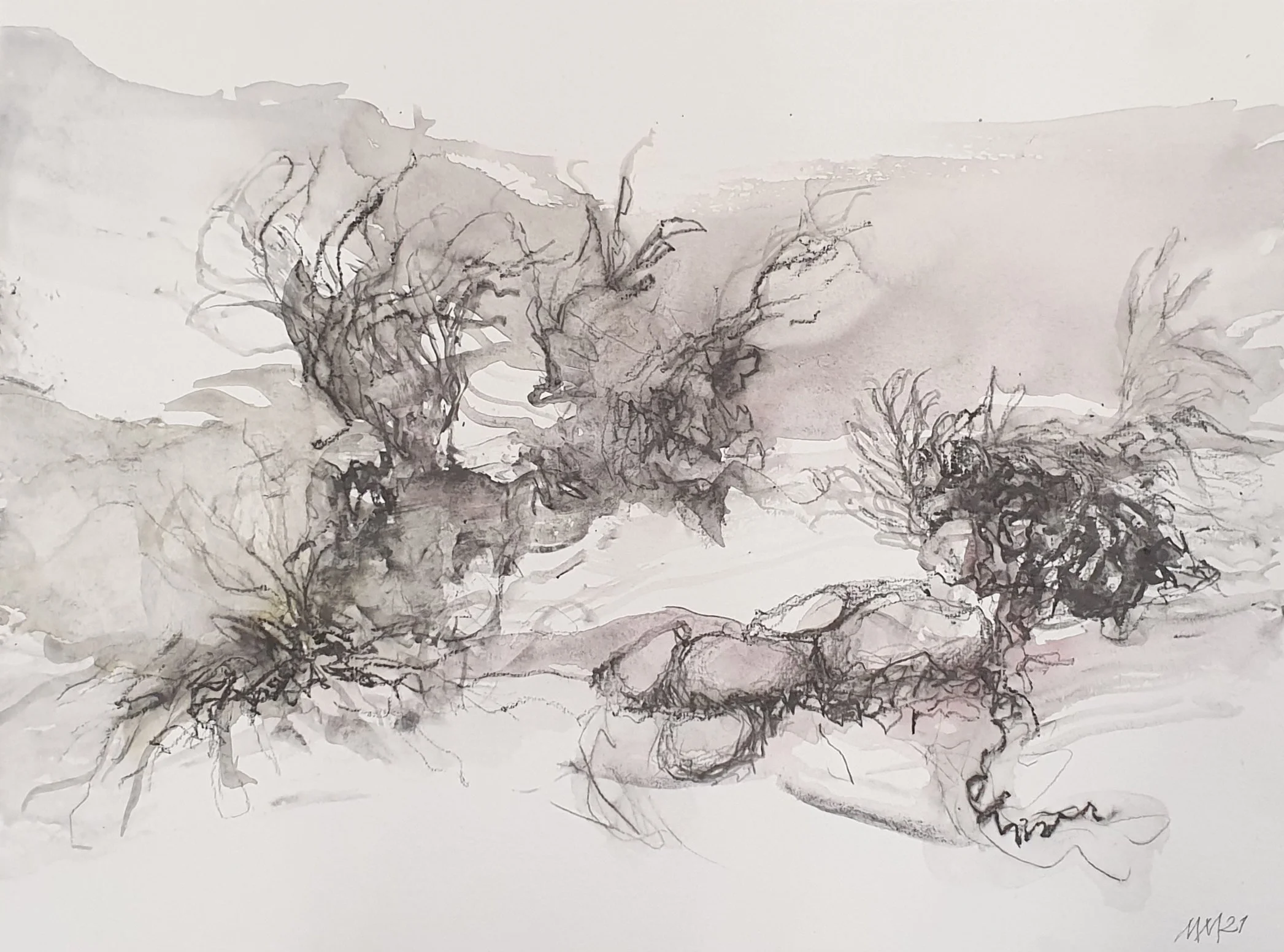 Fluïdum VII-1 | gemengde techniek | 2021 | 40x30 cm