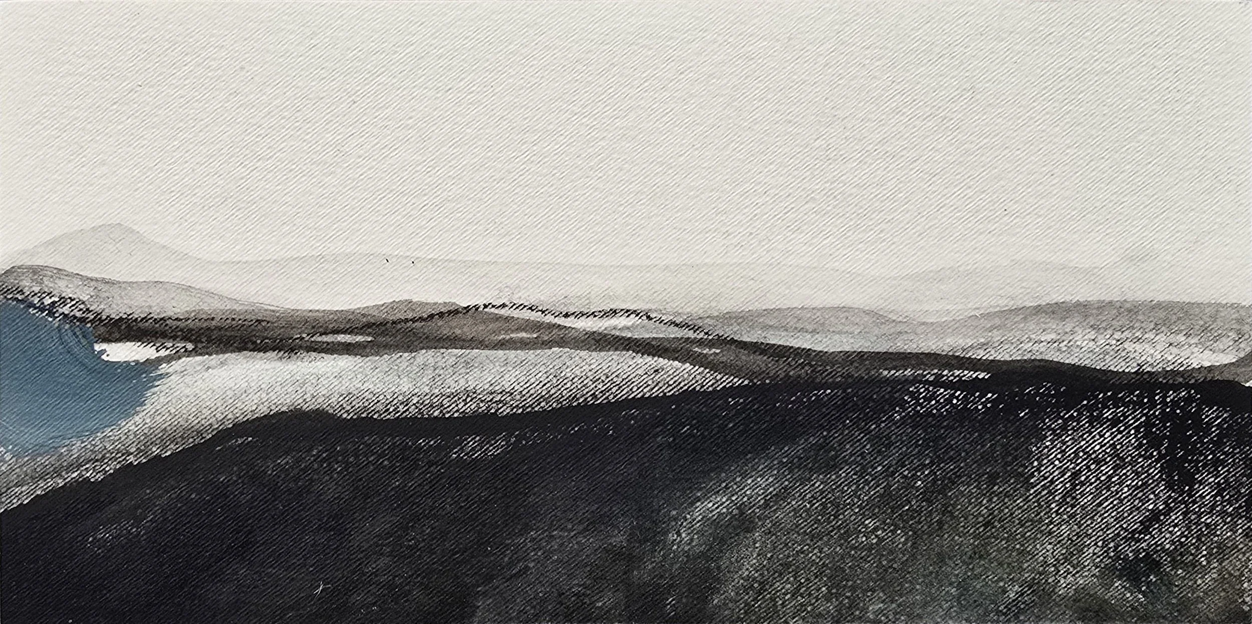 land[E]scape 7 | gemengde techniek op papier op paneel | 2026 | 24x12 cm