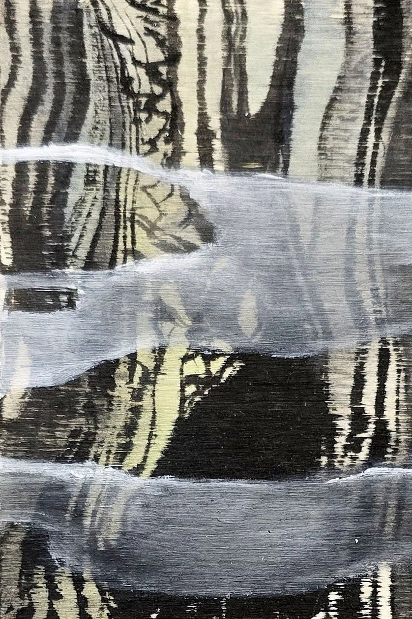 hout 2 | gemengde techniek op papier op paneel | 2025 | 8x12 cm