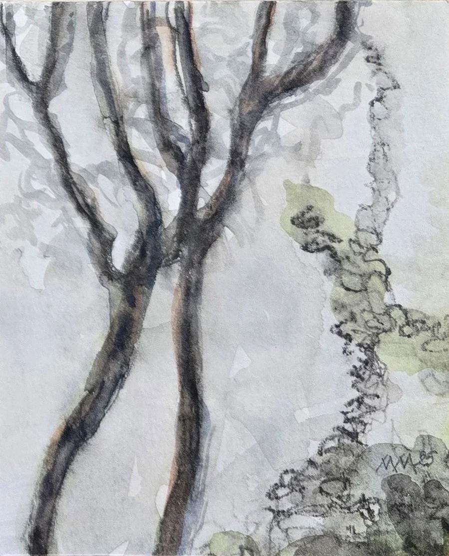 Aquatilibus 1 | gemengde techniek op papier op paneel | 2025 | 8x10 cm