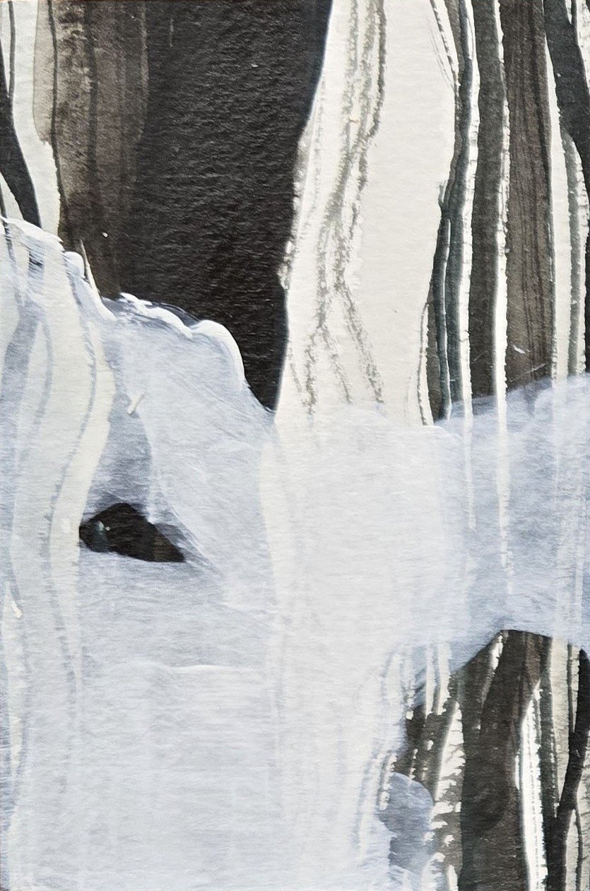 hout 5 | gemengde techniek op papier op paneel | 2025 | 8x12 cm