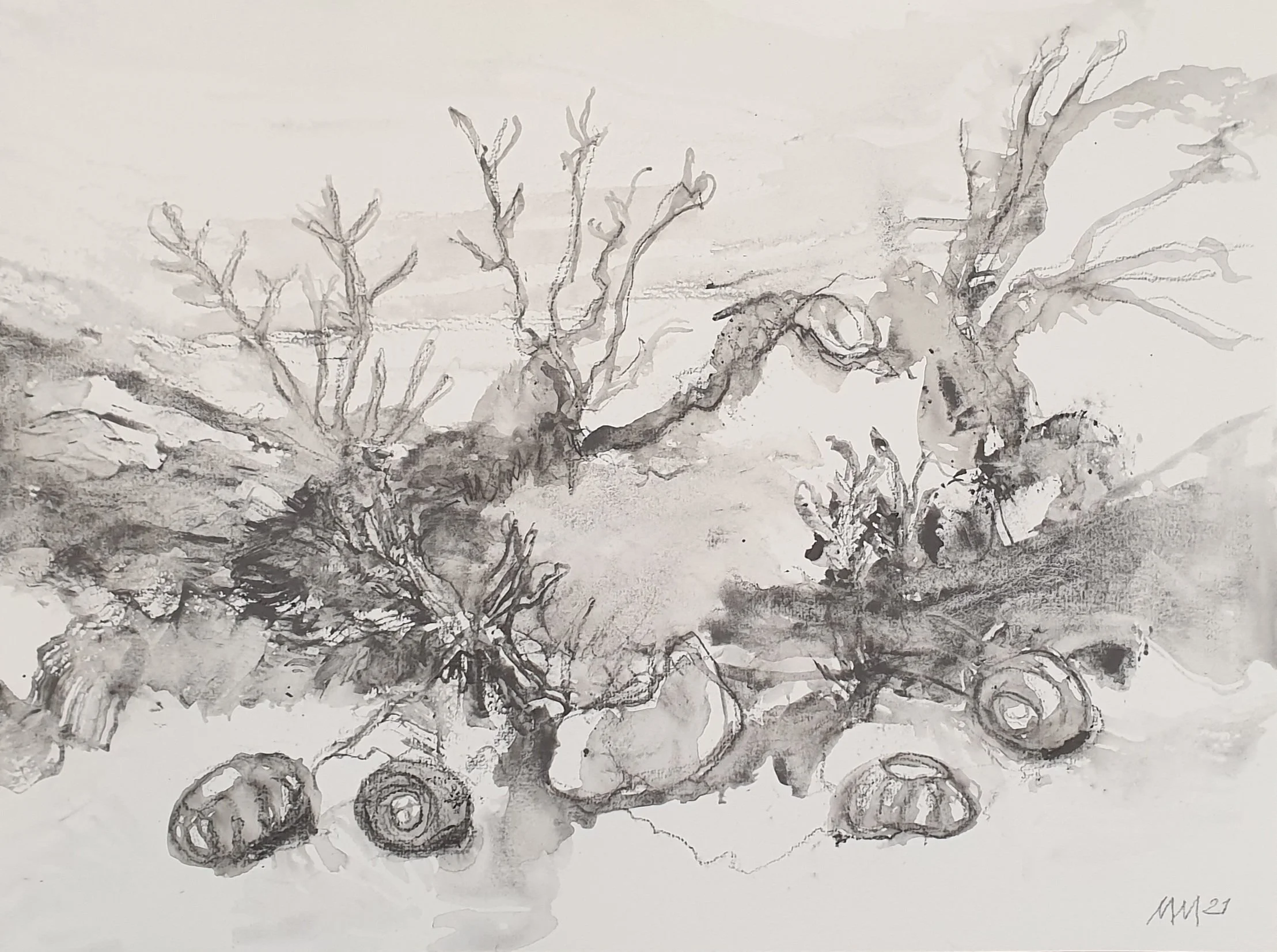 Fluïdum VII-2 | gemengde techniek | 2021 | 40x30 cm