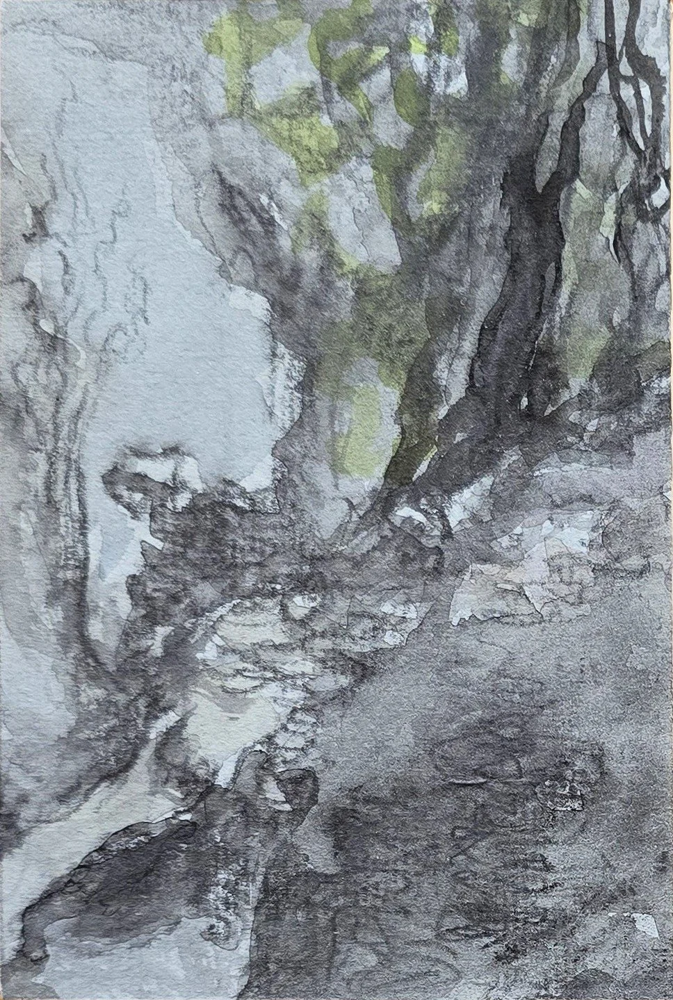 Aquatilibus 4 | gemengde techniek op papier op paneel | 2025 | 8x12 cm