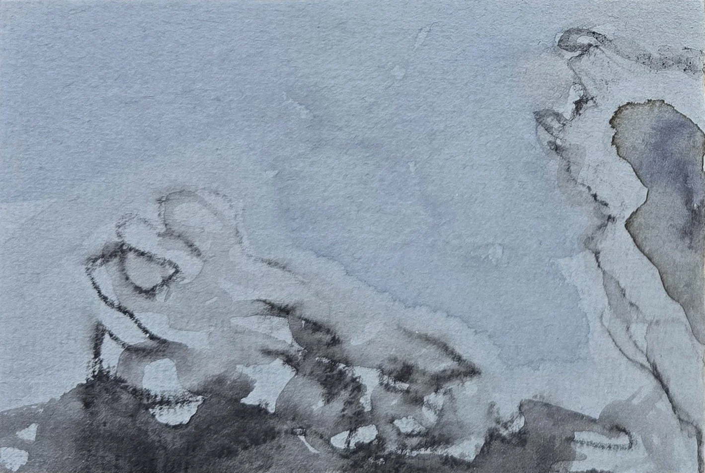 Aquatilibus 8 | gemengde techniek op papier op paneel | 2025 | 12x10 cm