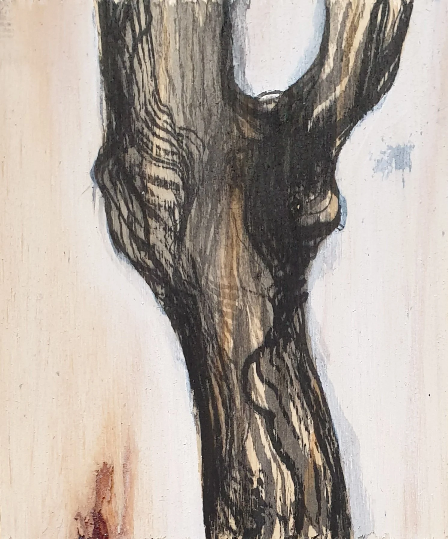 hout IX - serie III | gemengde techniek op paneel | 2021 | 15x18 cm