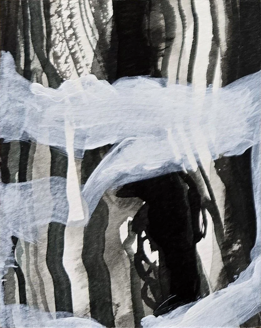 hout 3 | gemengde techniek op papier op paneel | 2025 | 8x10 cm