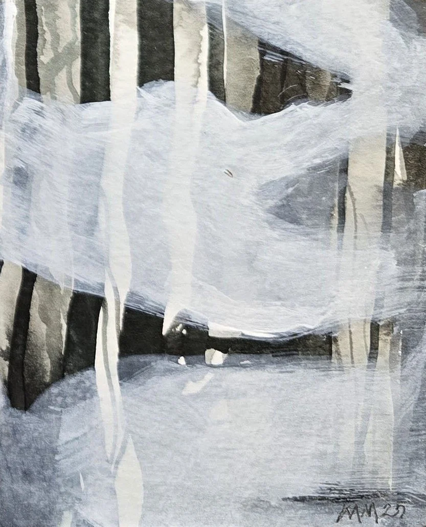 hout 1 | gemengde techniek op papier op paneel | 2025 | 8x10 cm