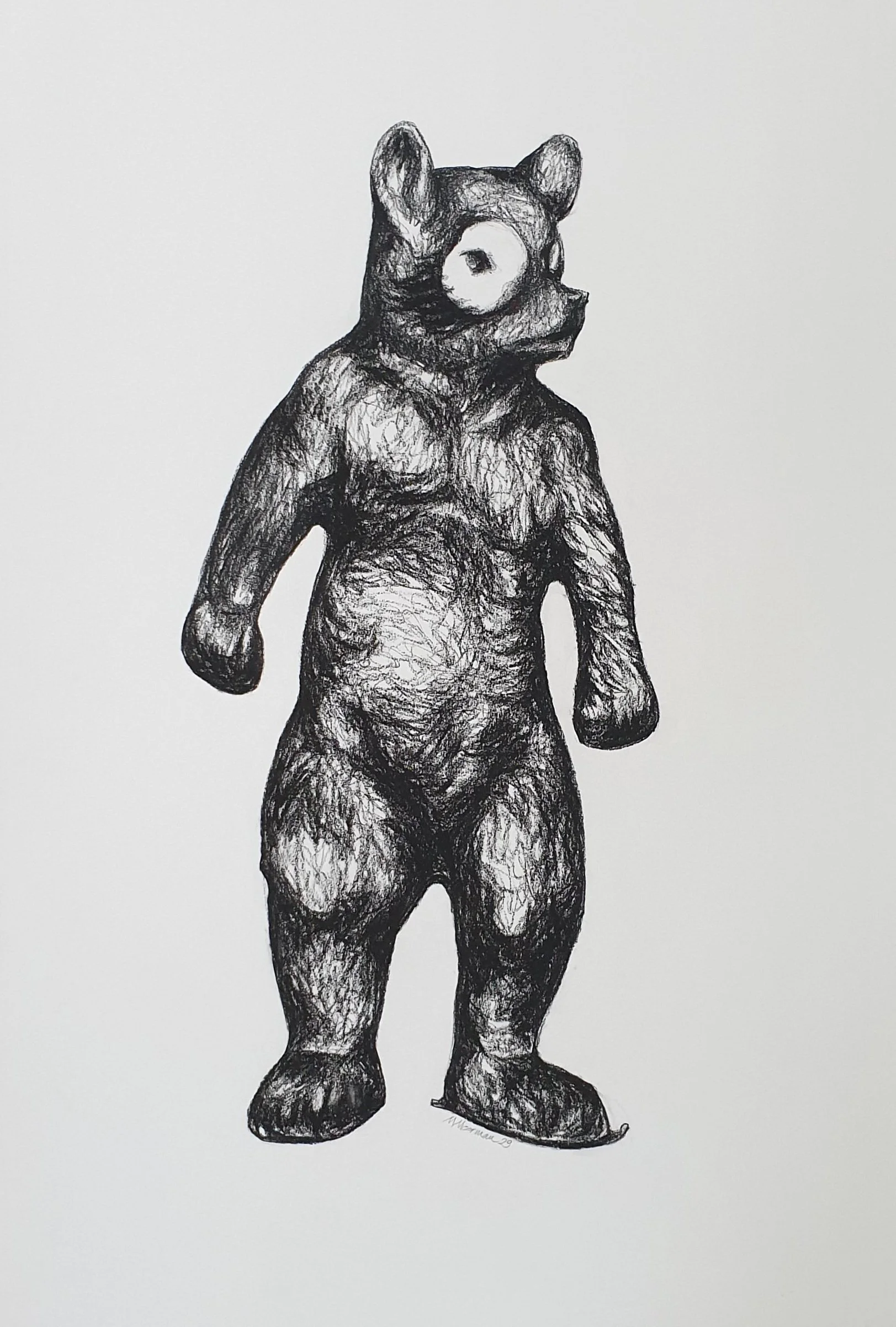 Made in China - Beer (voorkant) | Siberisch krijt op papier | 2020 | 70x100 cm