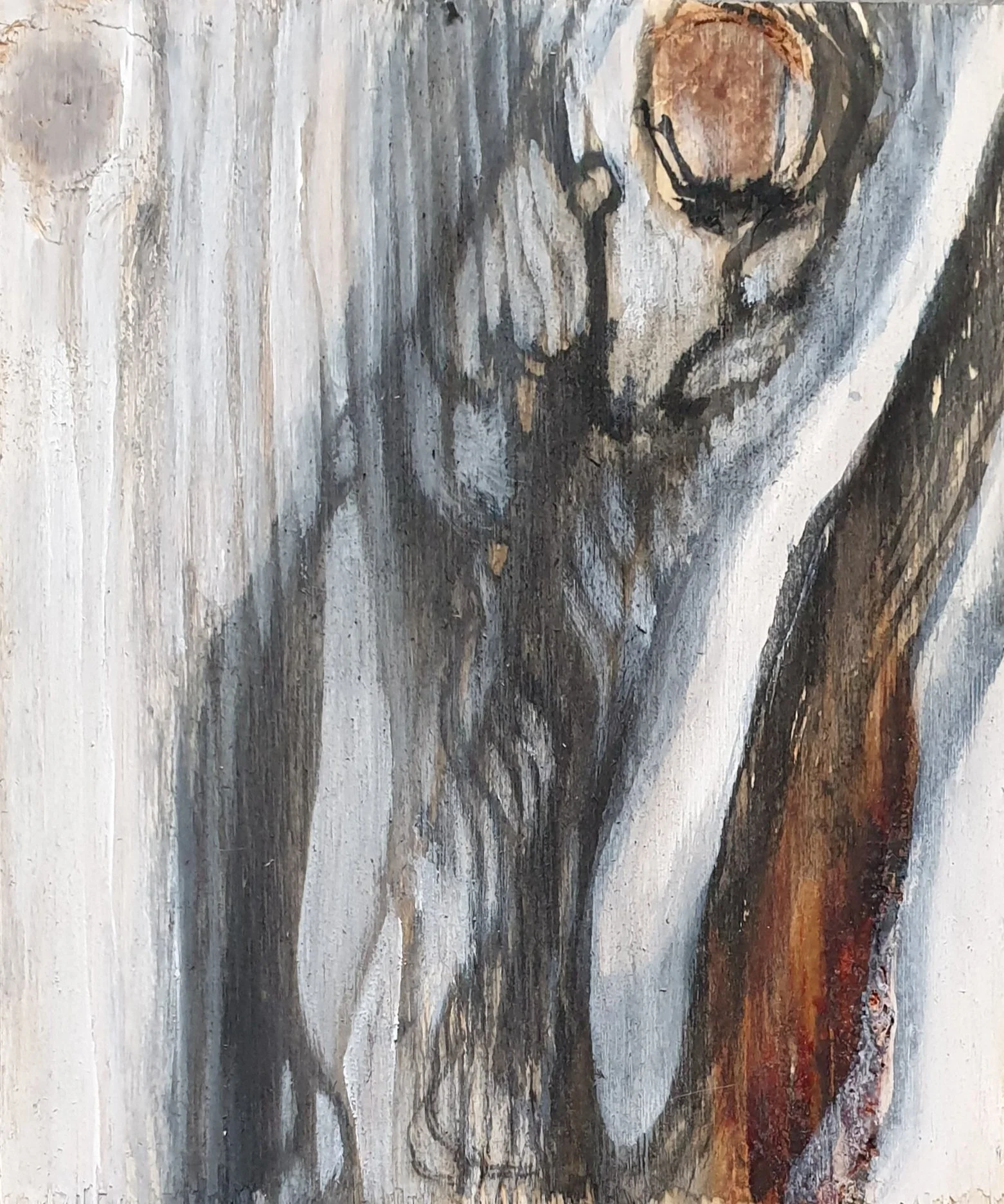 houtwerk V | gemengde techniek op paneel | 2021 | 24x30 cm