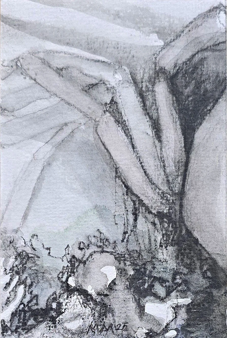 Aquatilibus 3 | gemengde techniek op papier op paneel | 2025 | 8x12 cm