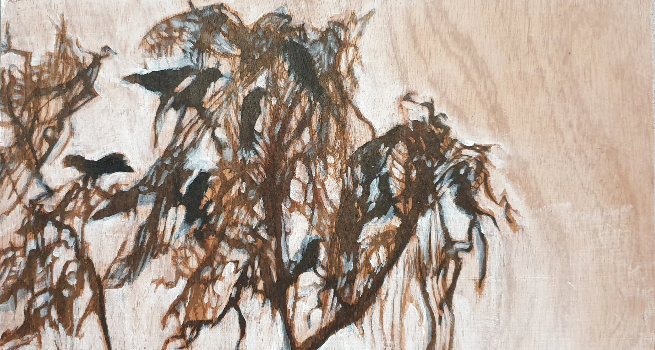 Kauwenberk I | gemengde techniek op paneel | 2021 | 31x17 cm