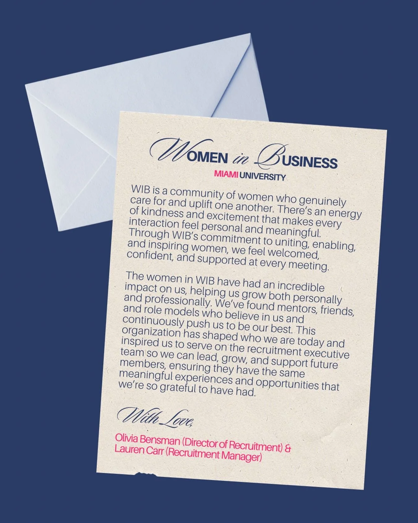 Women in Business isn&rsquo;t just an organization&mdash;it&rsquo;s a community where you can grow, connect, and develop your skills academically, professionally, and personally. 👩&zwj;💼🌟

We&rsquo;re excited to welcome new members who are ready t