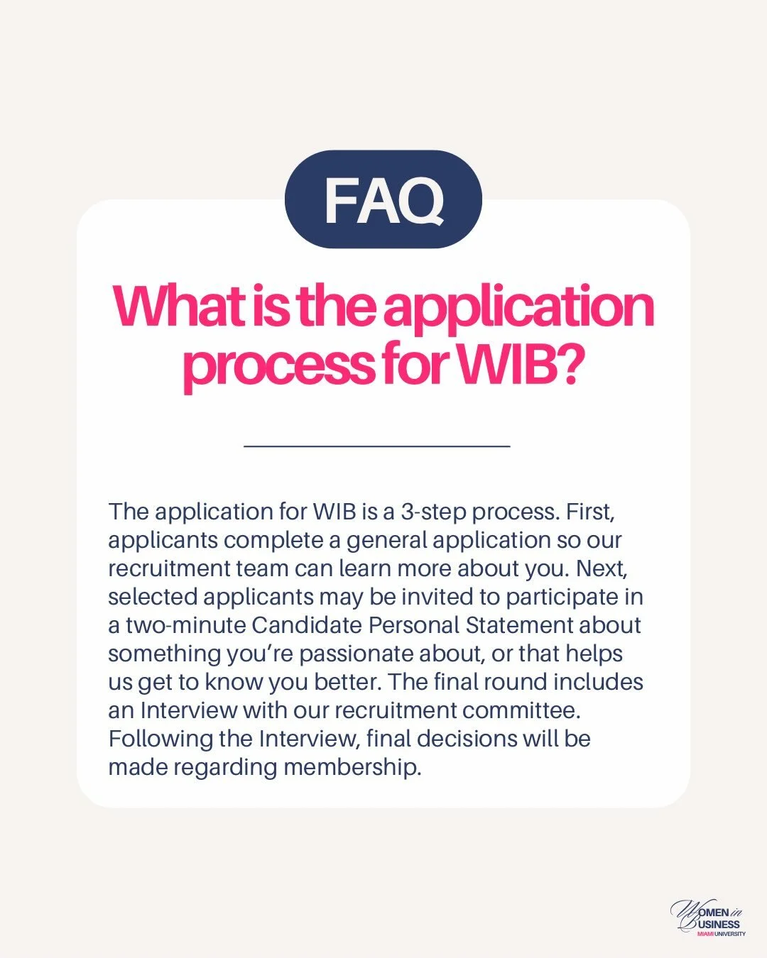 Thinking about joining WIB? 👀💼

We&rsquo;re sharing everything you need to know about applying, membership, and weekly commitments&mdash;swipe through to learn more!

🔗 Application link is in our bio!