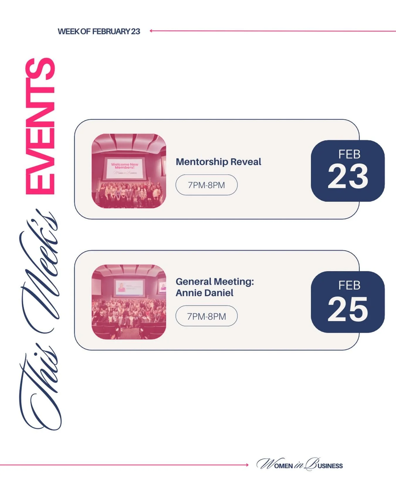 This week, we&rsquo;re excited to host our Mentorship Reveal Event, where new members will be officially paired with mentors to support their personal, professional, and academic growth. 👩&zwj;💼✨

On Wednesday, we&rsquo;ll hold our General Meeting 