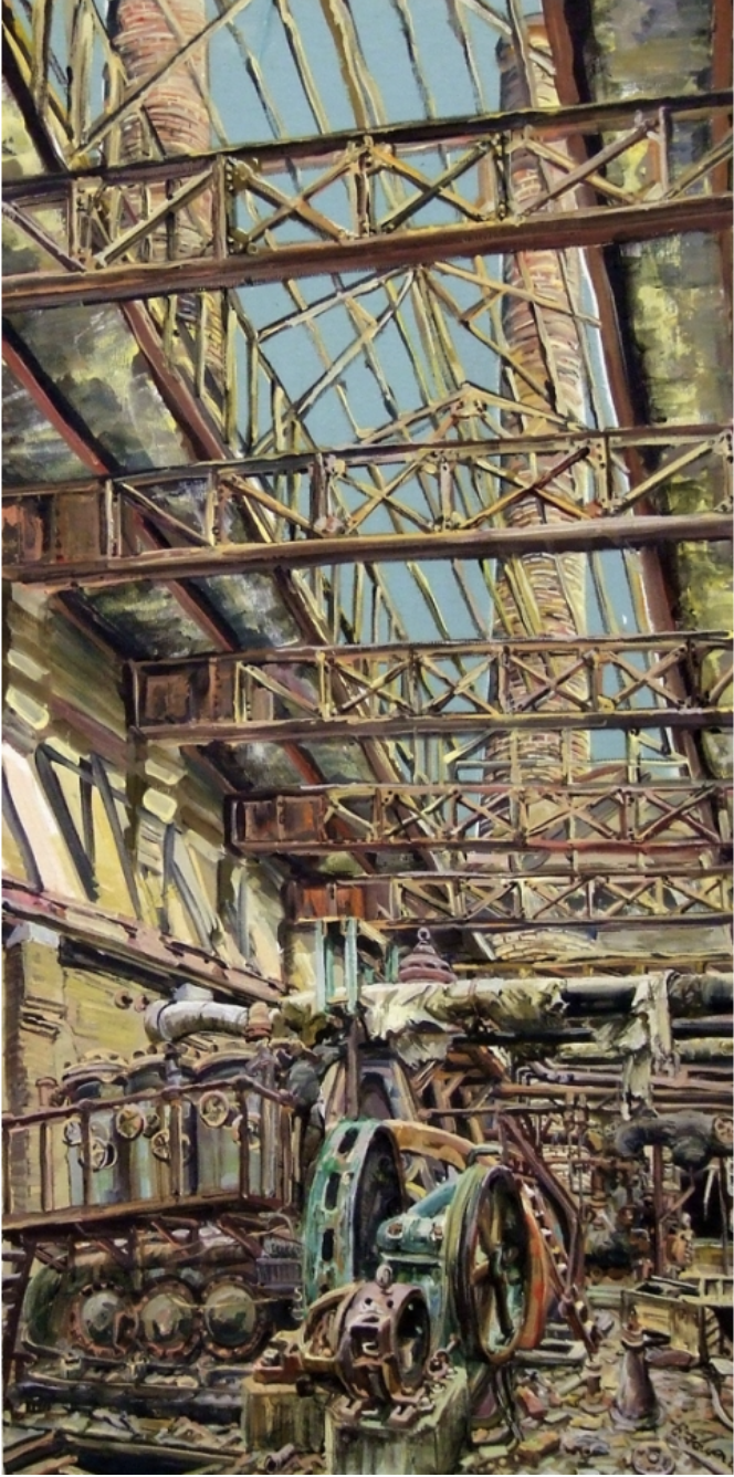 "Seam Study", 2009
48 x 24 inches, oil on silk