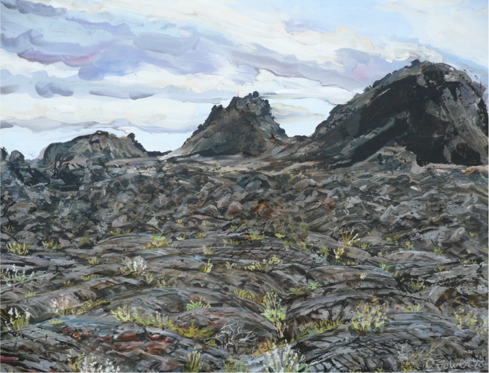 "Cinder Cones", Craters of the Moon National Monument, Arco, ID
oil and asphault on canvas
