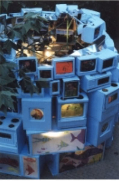 
"Tank"
Painted Appliance from a Texas Landfill, San Antonio, TX

Made with the community of San Antonio