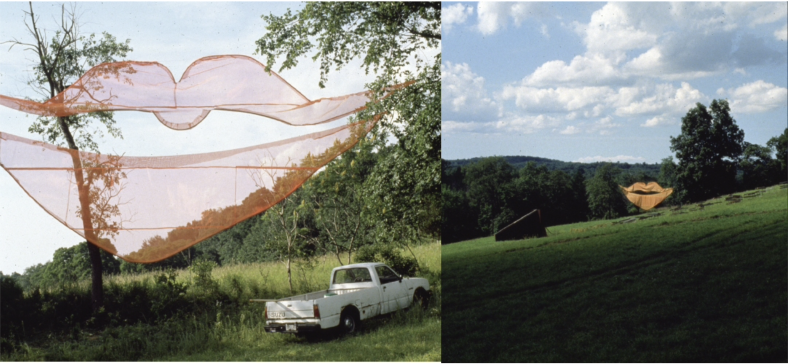 "Man's Ray", Art Omi, New York, 2/2
Recycled and sewn, orange scaffold netting